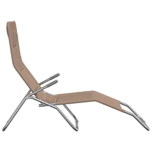 Skládací lehátka 2 ks taupe textilen/ocel s práškovým nástřikem - obrázek 5
