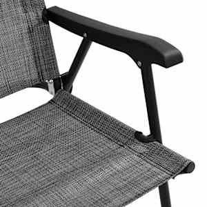 Skládací zahradní židle 2 ks šedá melanž ocel a textilen - obrázek 9
