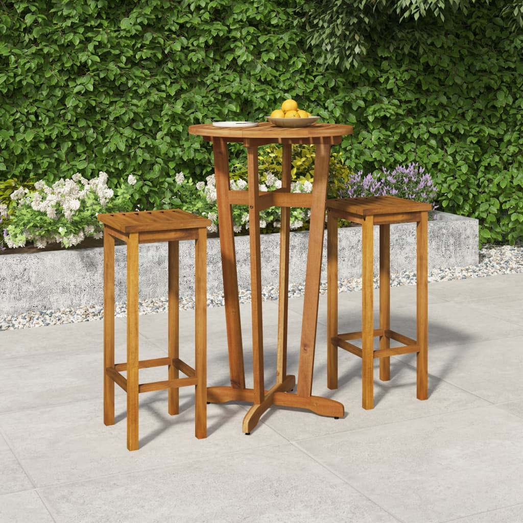Zestaw mebli barowych drewnianych 60x105 cm + 2 krzesła