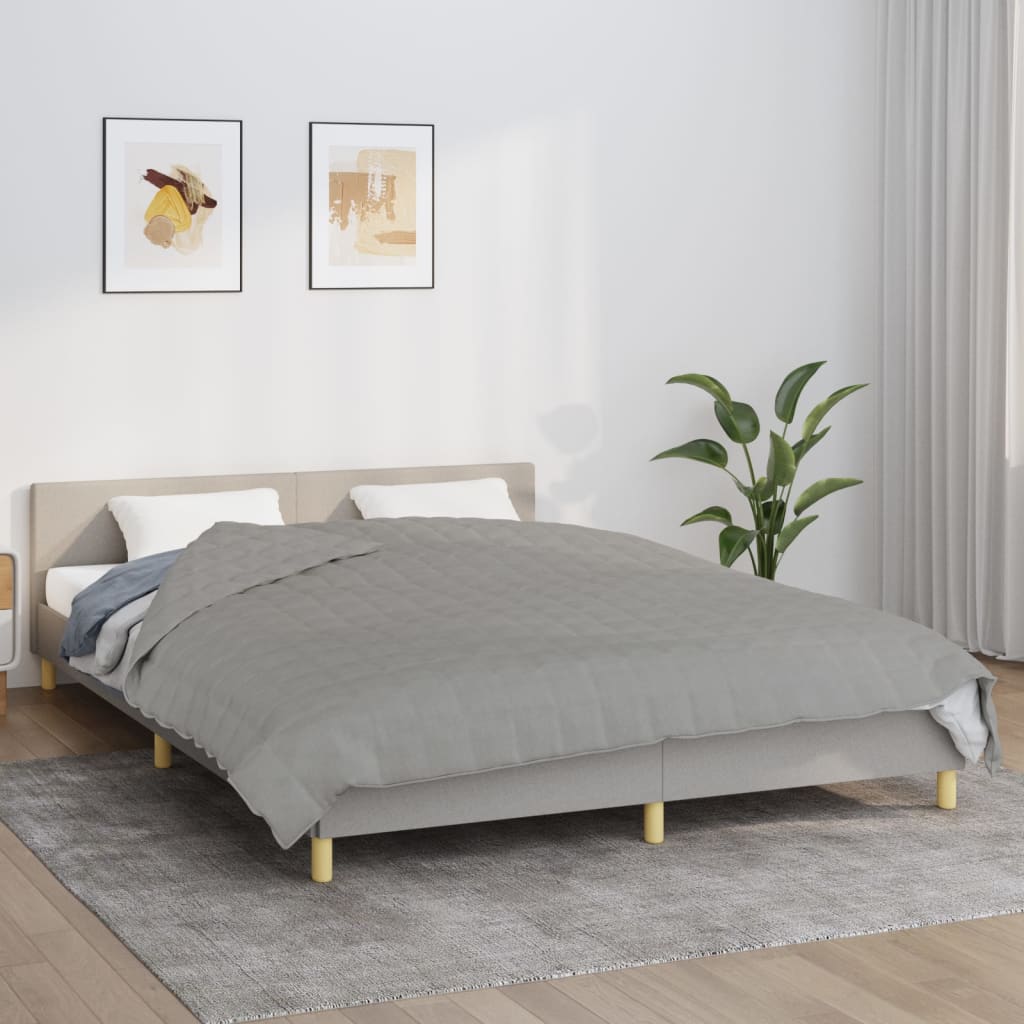 vidaXL Manta pesada 15 kg 220x230 cm tecido cinzento