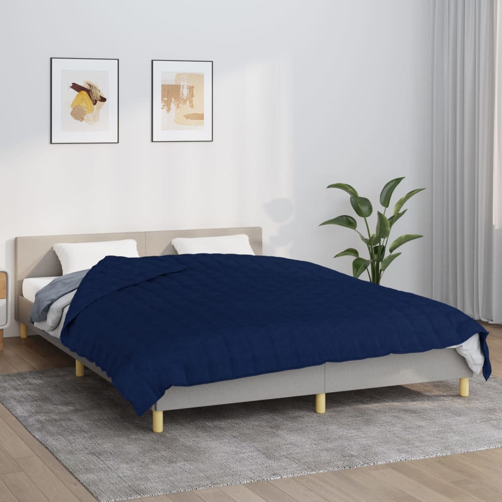 vidaXL Couverture lestée Bleu 220x230 cm 15 kg Tissu