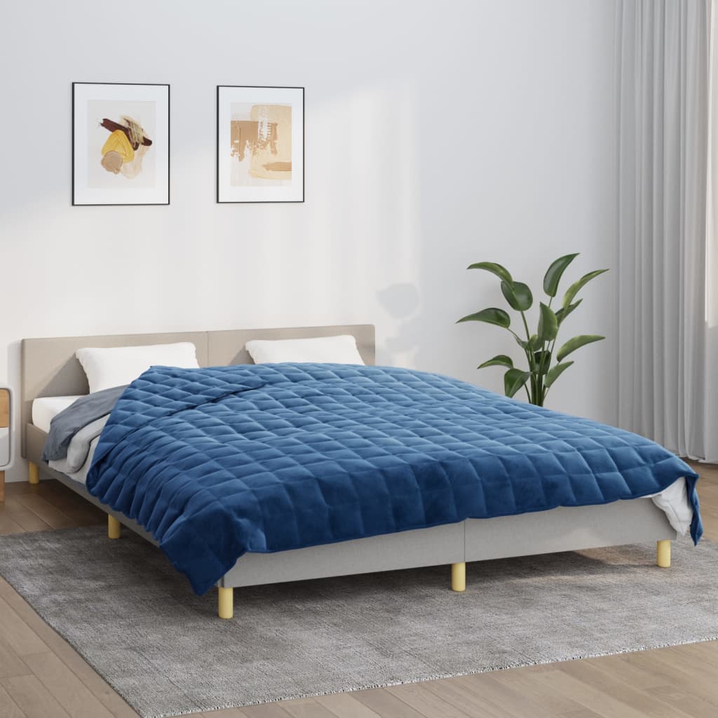 vidaXL tyngdetæppe 200x230 cm 13 kg stof blå