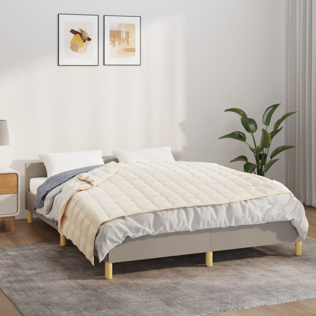 Photos - Duvet VidaXL Weighted Blanket Light Cream 137x200 cm Single 6 kg Fabric 