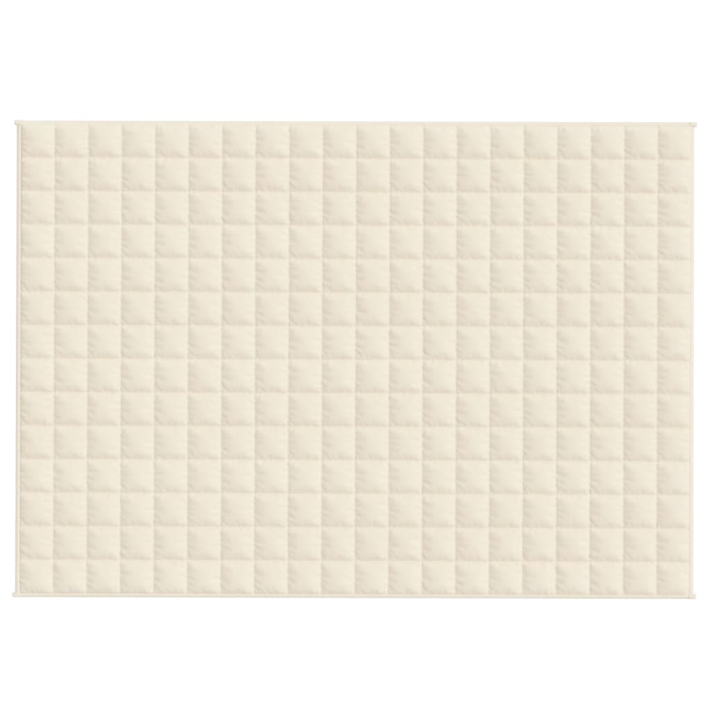 vidaXL világos krémszínű szövet súlyozott takaró 135 x 200 cm 10 kg