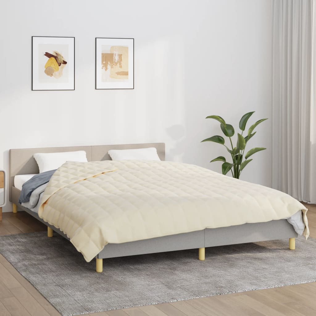 vidaXL Painopeitto vaalea kerma 200×220 cm 9 kg kangas