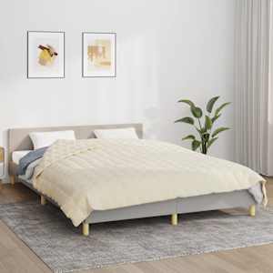 Zátěžová deka světle krémová 220 x 230 cm 11 kg textil - obrázek 1