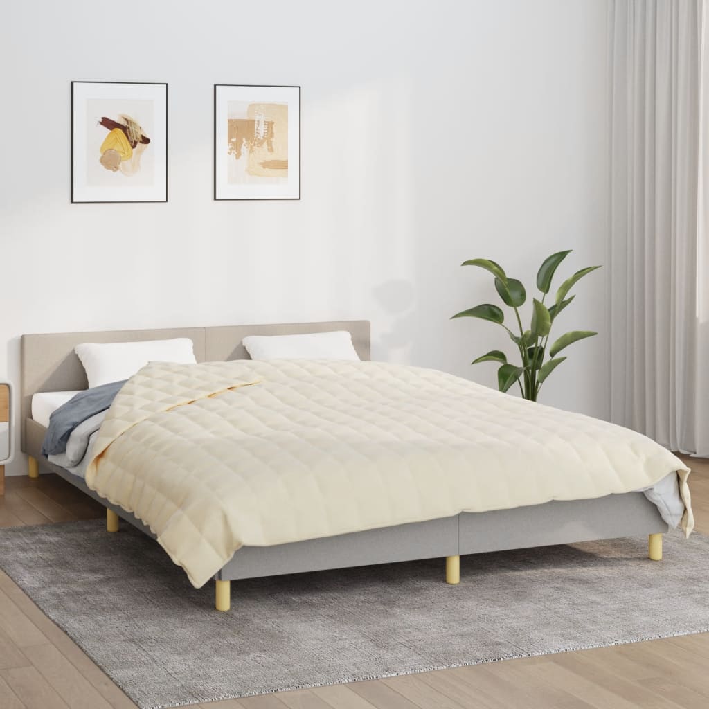 vidaXL Pătură grea, crem deschis, 220x230 cm, 15 kg, material textil