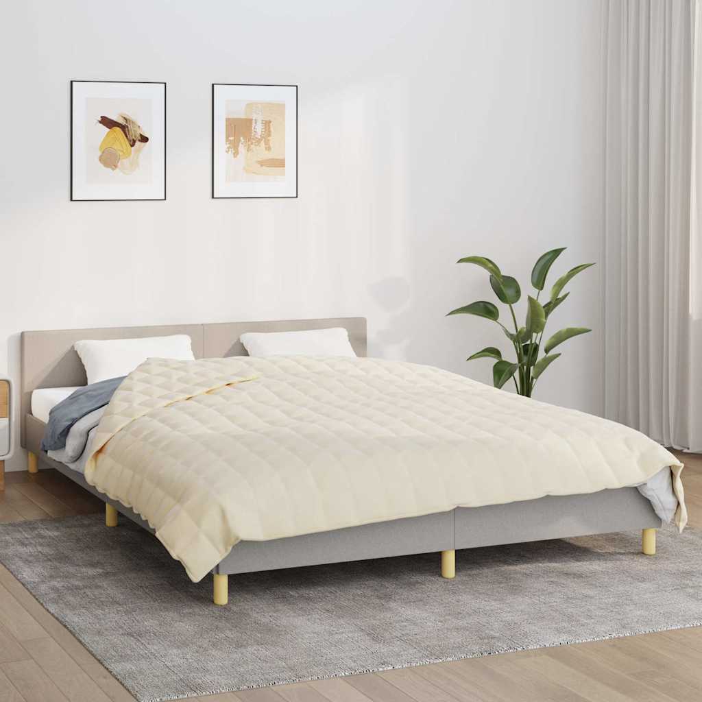 vidaXL tyngdetæppe 220x240 cm 15 kg stof lys cremefarve