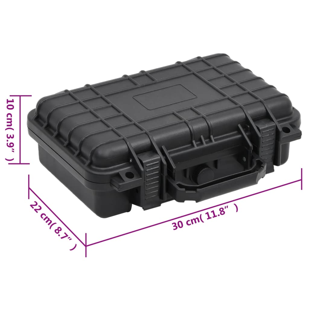 Flightcase draagbaar 30x22x10 cm PP zwart