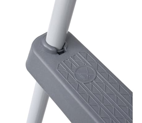 VidaXL Échelle De Piscine Hors Sol - Acier Gris, Hauteur 120cm, 2 Marches Antidérapantes, Charge 150kg