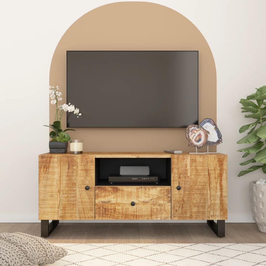 TV stolek 105 x 33,5 x 46 cm masivní mangovník a kompozit