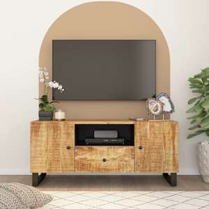 TV stolek 105 x 33,5 x 46 cm masivní mangovník a kompozit - obrázek 1
