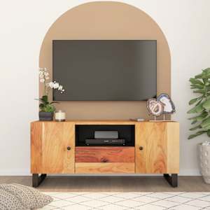 TV skříňka 105 x 33,5 x 46 cm masivní akácie a kompozitní dřevo - obrázek 1