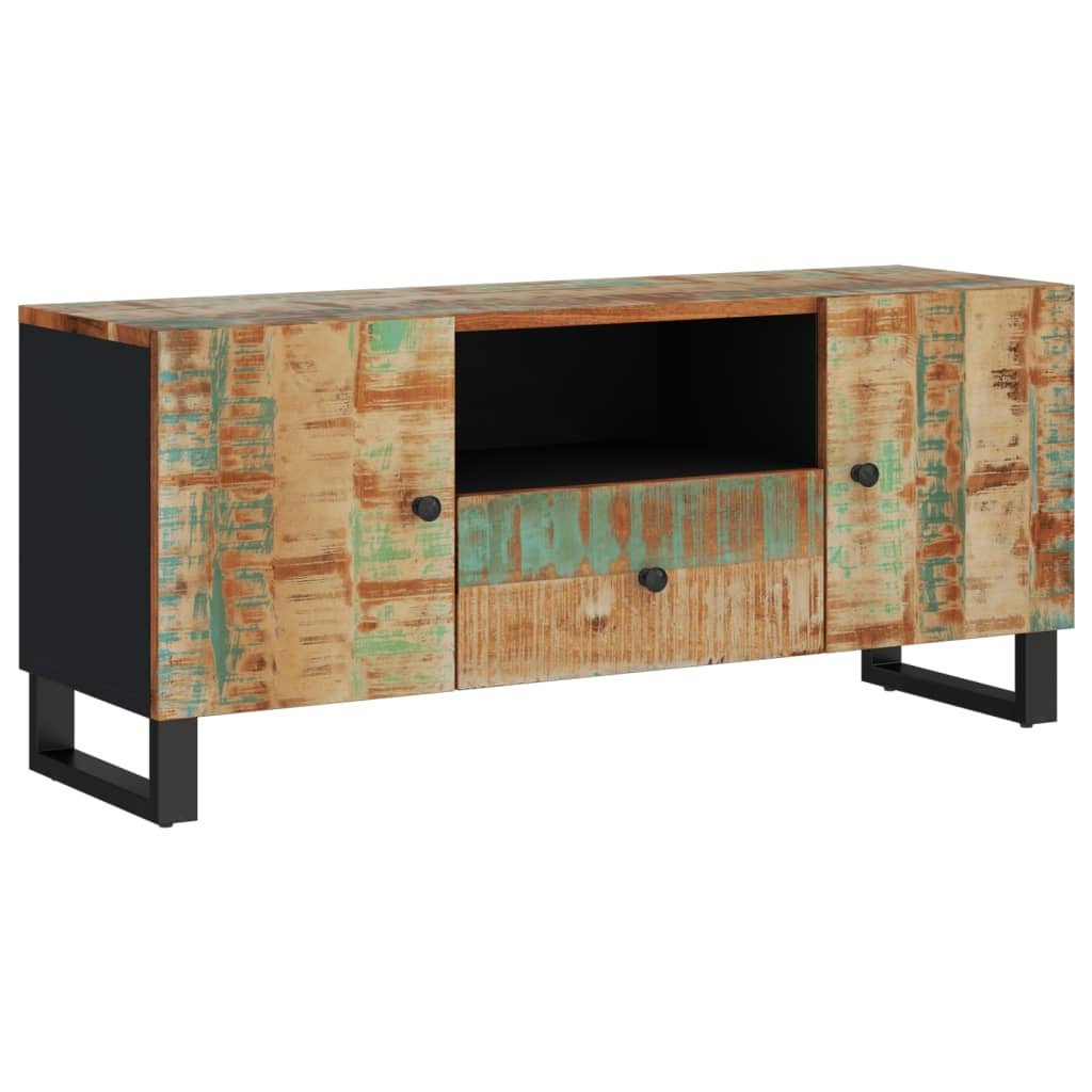 tömör újrahasznosított és szerelt fa TV-szekrény 105x33,5x46 cm