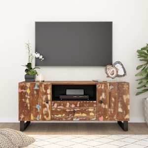TV skříňka 105x33,5x46 cm masivní recyklované dřevo a kompozit