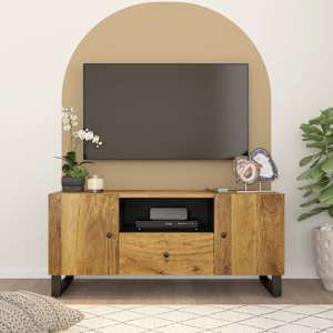 TV stolek 105 x 33,5 x 46 cm masivní mangovník a kompozit - obrázek 1