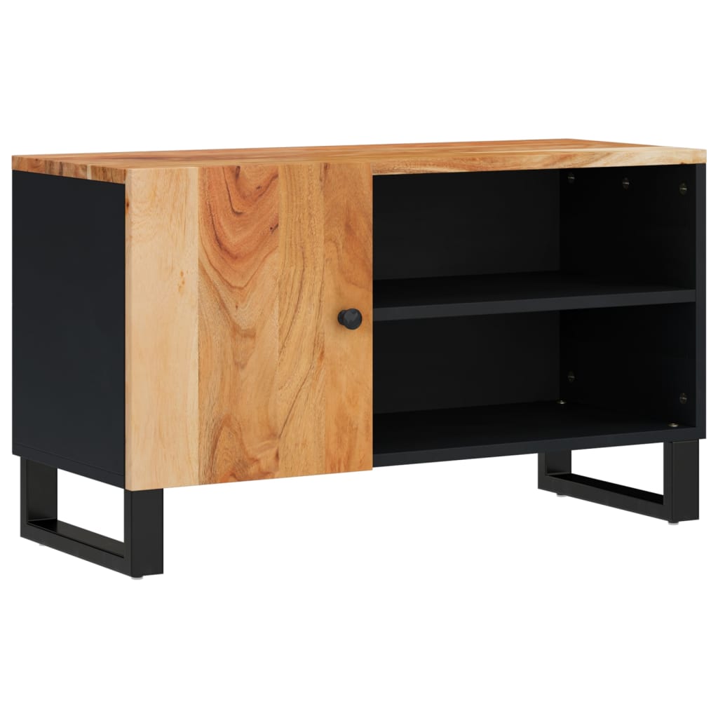 Tv-meubel 80x33x46 cm massief acaciahout en bewerkt hout image 13