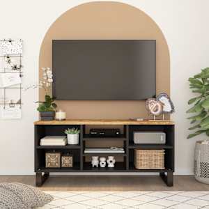 TV stolek 100 x 33 x 46 cm masivní mangovník a kompozitní dřevo