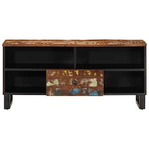 TV skříňka 100x33x46 cm masivní recyklované a kompozitní dřevo - obrázek 3