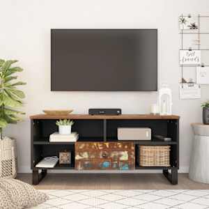 TV skříňka 100x33x46 cm masivní recyklované a kompozitní dřevo - obrázek 1