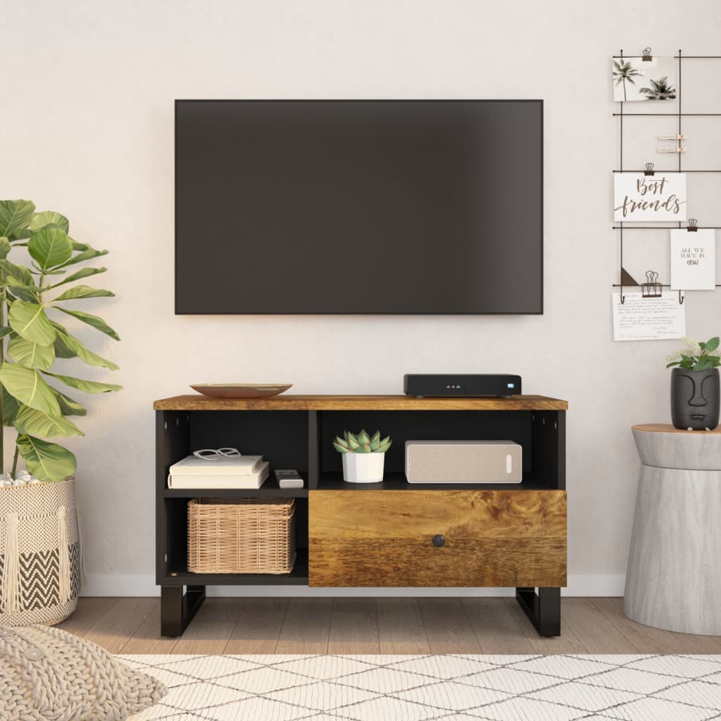 vidaXL Meuble TV 80x33x46 cm bois de manguier et d'ingénierie