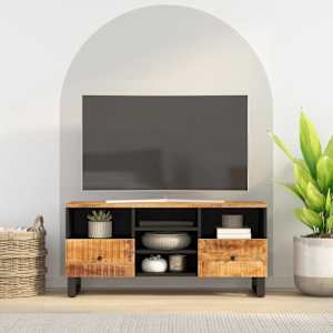 TV stolek 100 x 33 x 46 cm masivní mangovník a kompozitní dřevo - obrázek 1