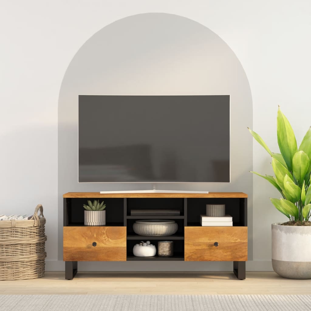 vidaXL Comodă TV, 100x33x46 cm, lemn masiv de mango și lemn compozit