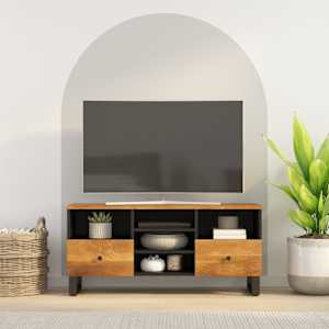 TV stolek 100 x 33 x 46 cm masivní mangovník a kompozitní dřevo - obrázek 1