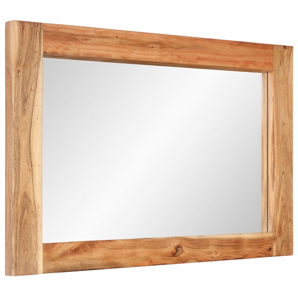 vidaXL Spiegel 70x50 cm massief acaciahout en glas bruin, foto 2
