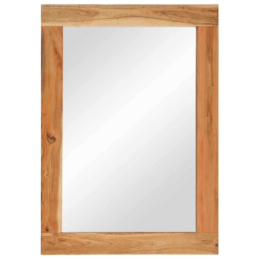 vidaXL Spiegel 70x50 cm massief acaciahout en glas bruin, foto 4