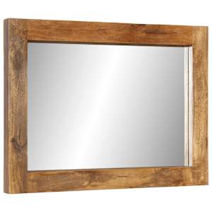 Zrcadlo 70 x 50 cm masivní mangovníkové dřevo a sklo - obrázek 3