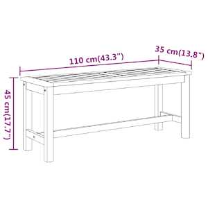 Zahradní lavice 110 x 35 x 45 cm masivní akáciové dřevo - obrázek 7
