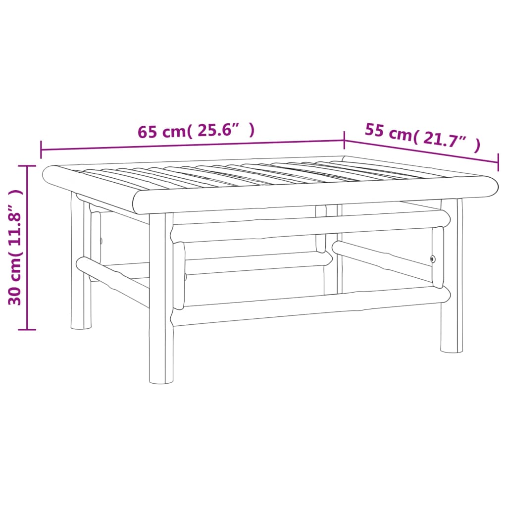 Vrtni stol od bambusa 65 x 55 x 30 cm