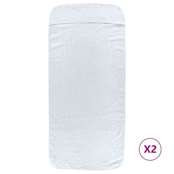 vidaXL rannar&auml;tikud 2 tk, valge, 75 x 200 cm, kangas, 400 GSM
