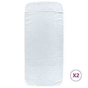 Plážové osušky 2 ks bílé 75 x 200 cm textil 400 GSM - obrázek 2