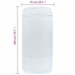Plážové osušky 2 ks bílé 75 x 200 cm textil 400 GSM - obrázek 8