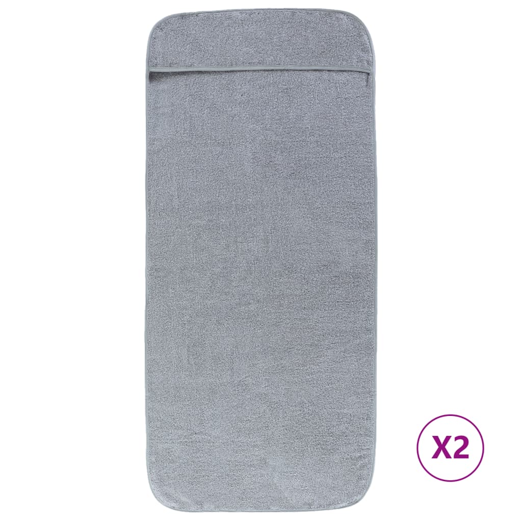 vidaXL Plážové osušky 2 ks šedé 60 x 135 cm textil 400 GSM