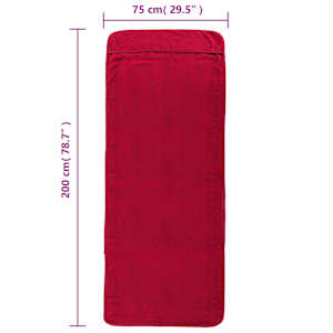 Plážové osušky 2 ks vínové 75 x 200 cm textil 400 GSM - obrázek 8
