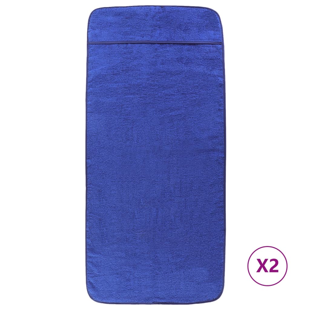 Prosoape de plajă, 2 buc., albastru, 60×135 cm, textil 400 GSM
