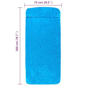 Plážové osušky 2 ks tyrkysové 75 x 200 cm textil 400 GSM - obrázek 8