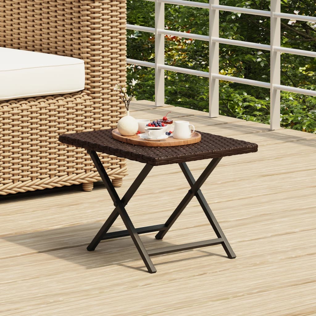 Rattan garden deals coffee table brown