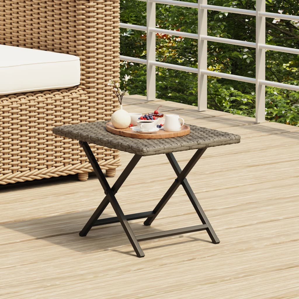 Folding Table Garden Table Patio Outdoor Dining Side Table Poly Rattan vidaXL