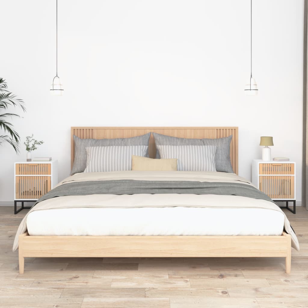 vidaXL Sängbord 2 st vit 40x30x55,5 cm konstruerat trä&järn