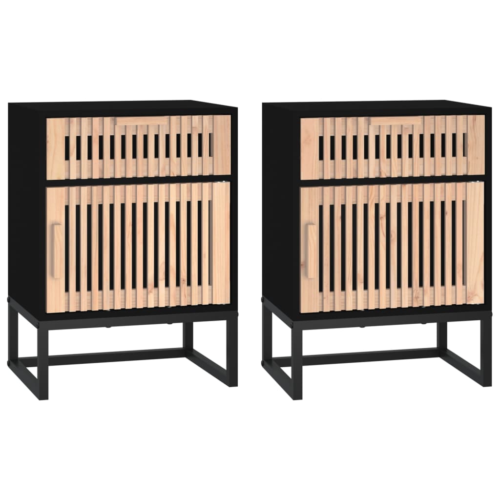 vidaXL Noční stolky 2 ks černé 40x30x55,5 cm kompozitní dřevo a železo