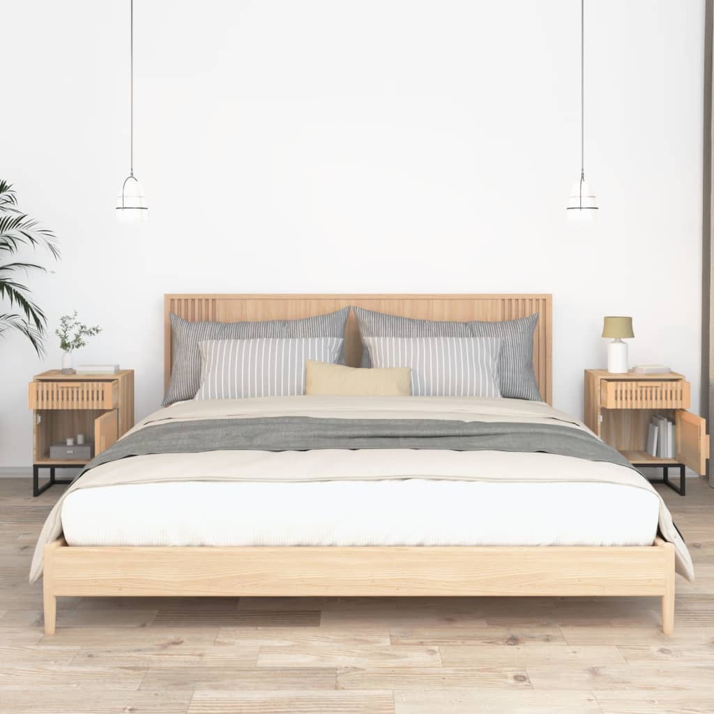 vidaXL Nachtkastjes 2 st 40x30x55,5 cm bewerkt hout en ijzer afbeelding