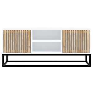 TV skříňka bílá 105 x 30 x 45 cm kompozitní dřevo a železo - obrázek 4