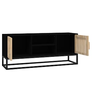TV skříňka černá 105 x 30 x 45 cm kompozitní dřevo a železo - obrázek 4