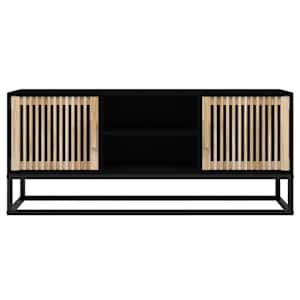 vidaXL TV Cabinet Black 105x30x45 cm Engineered Wood and Iron
