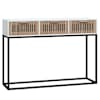 vidaXL konsoollaud, valge, 105 x 30 x 75 cm, tehispuit ja raud