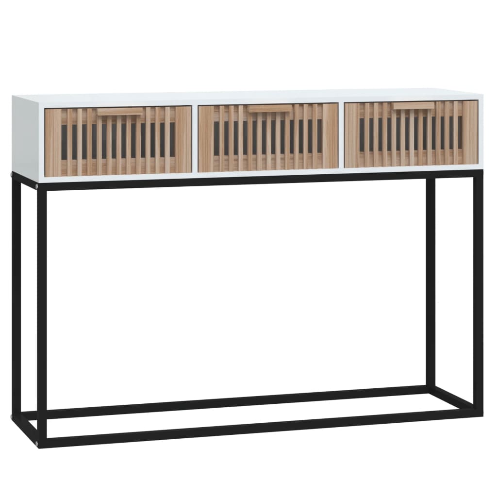 vidaXL Konzolový stolek bílý 105x30x75 cm kompozitní dřevo a železo